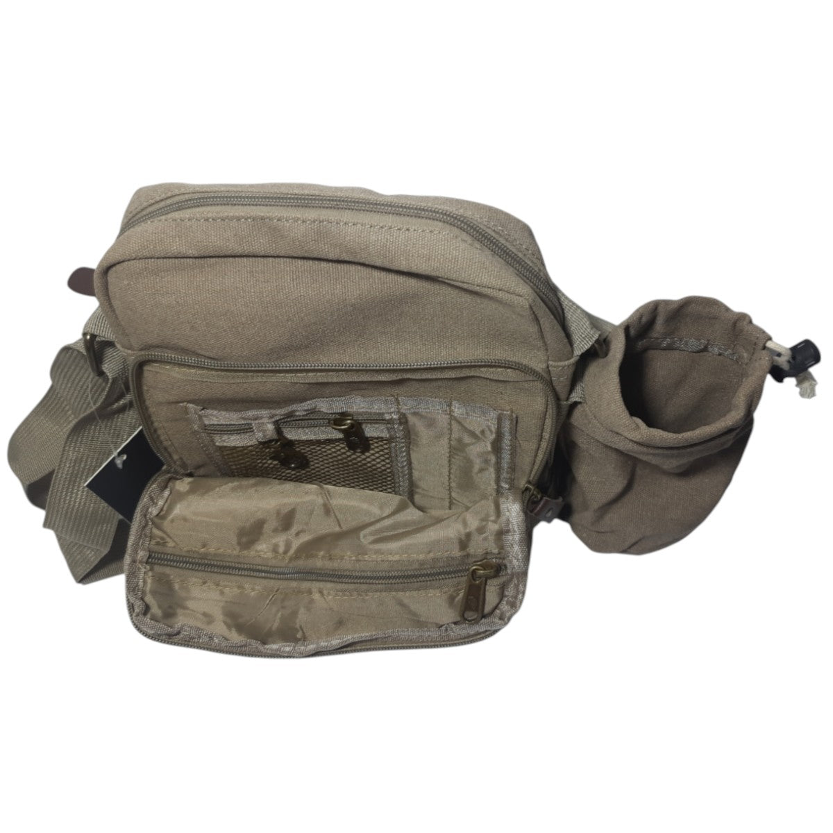 Bolsa Lona Transversal com Porta Garrafa – Resistente