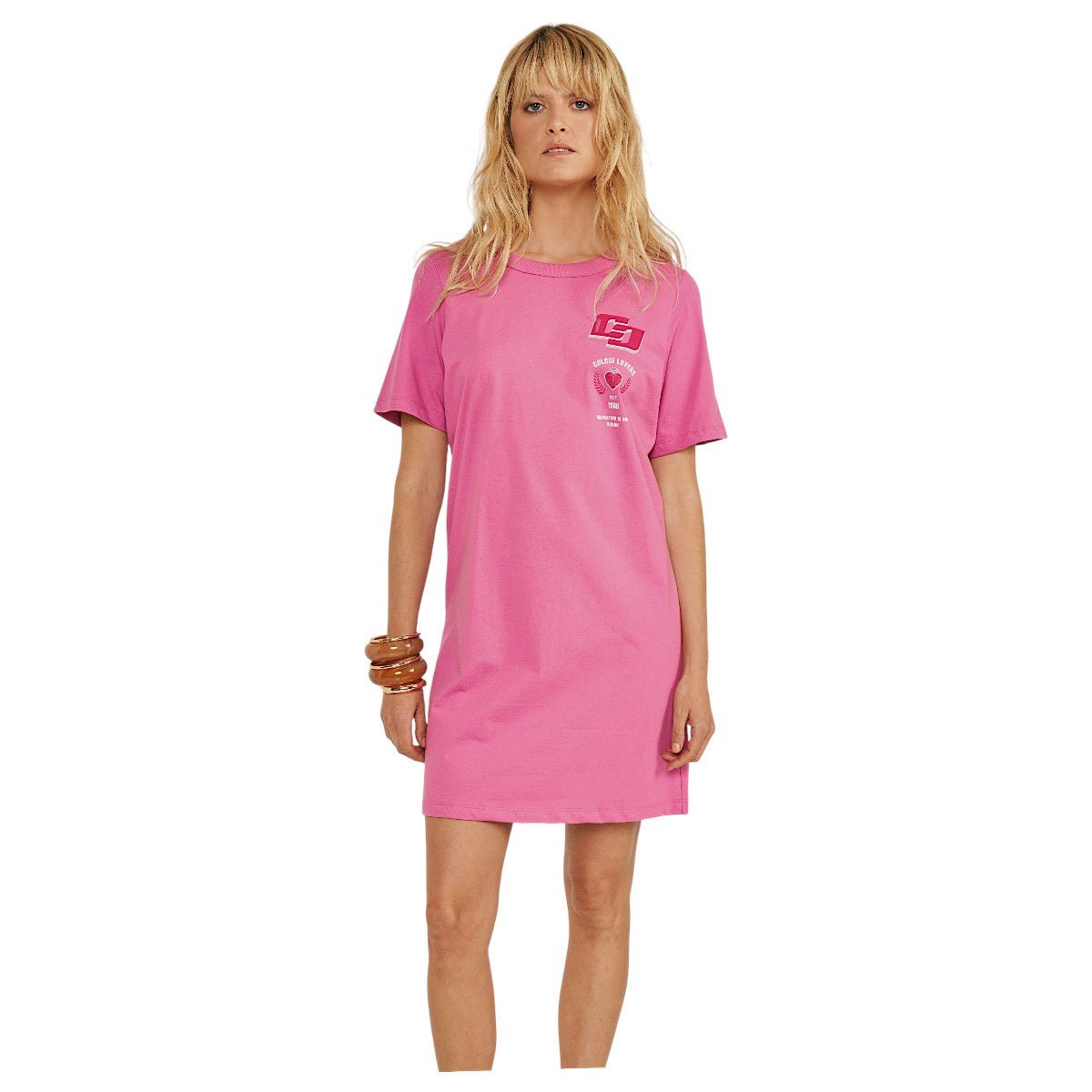 Vestido Colcci Manga Curta T-Shirt Dress Com Logo