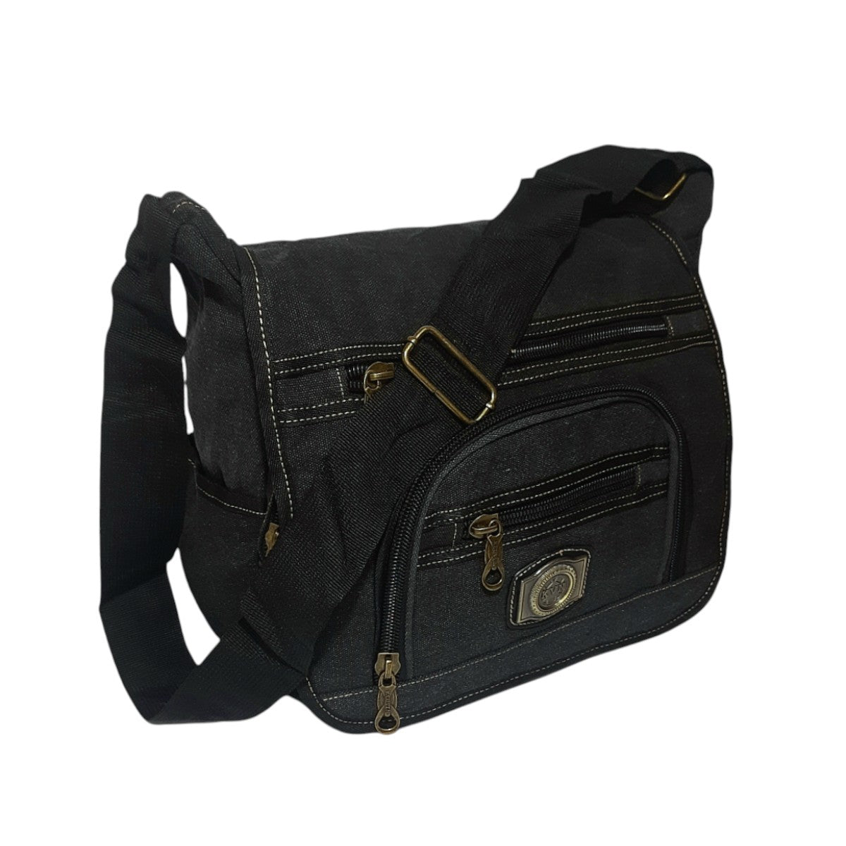 Bolsa Transversal Lona Premium com Múltiplos Compartimentos – Resistente e Espaçosa