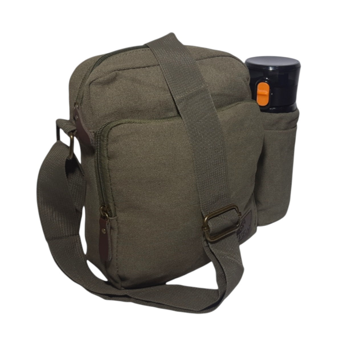 Bolsa Lona Transversal com Porta Garrafa – Resistente