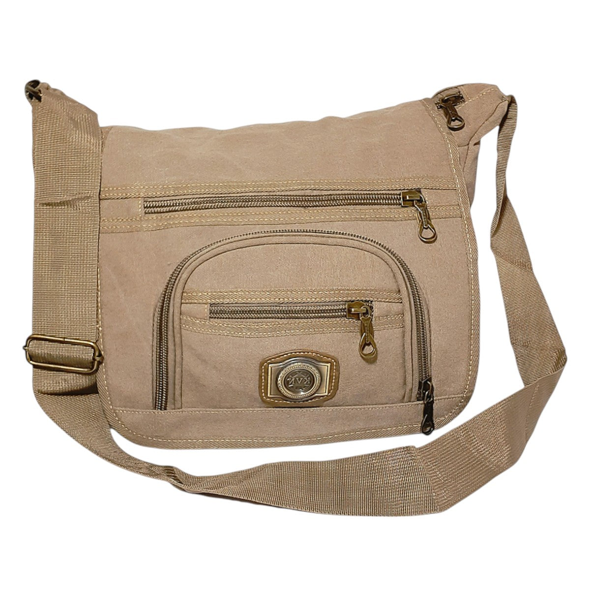 Bolsa Transversal Lona Premium com Múltiplos Compartimentos – Resistente e Espaçosa