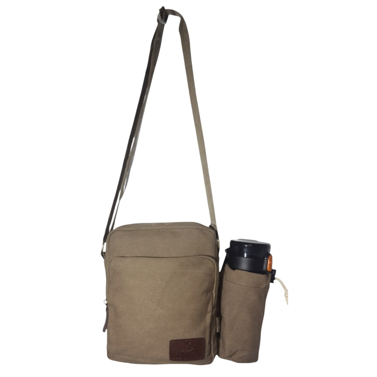 Bolsa Lona Transversal com Porta Garrafa – Resistente