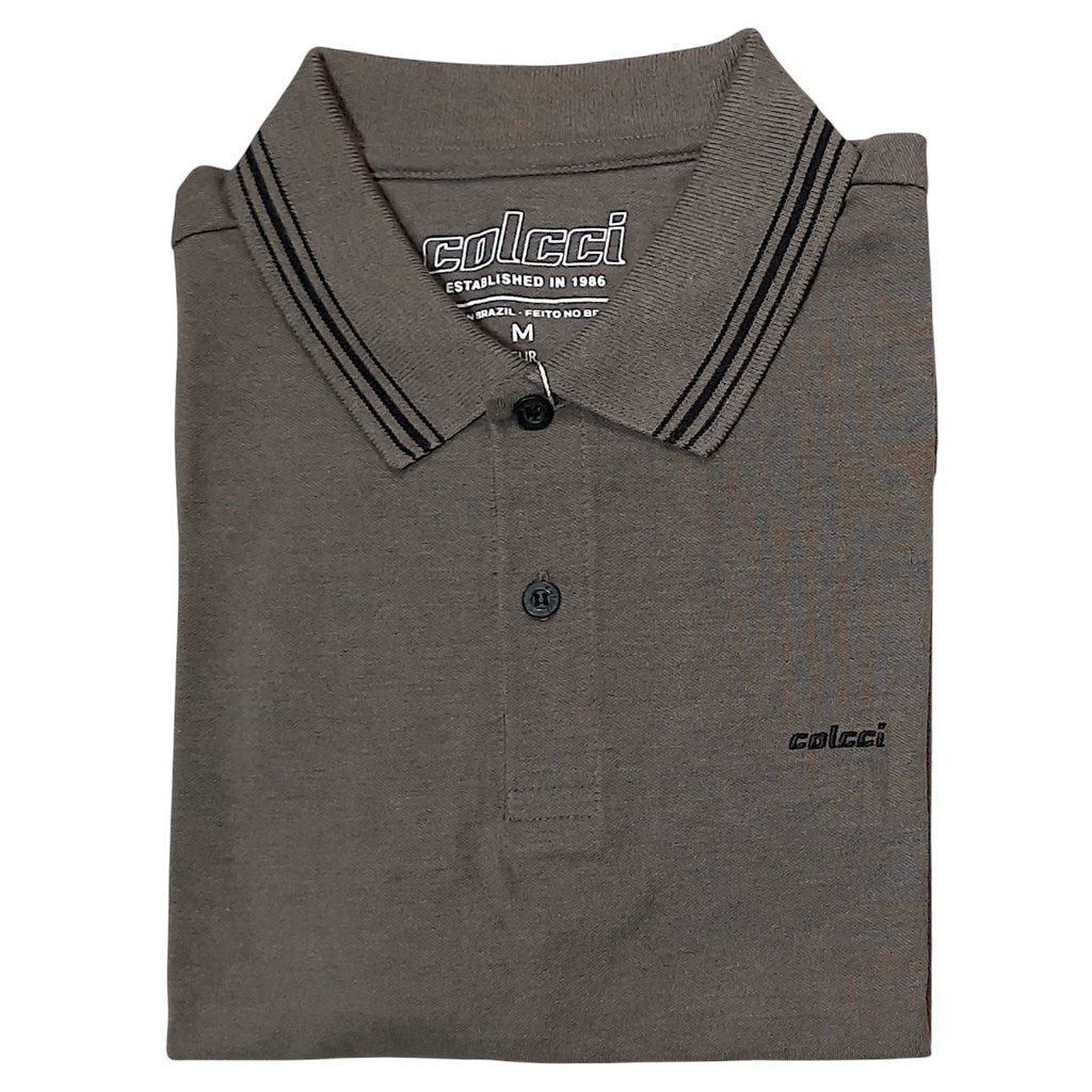 Camisa Polo Masculina Com Detalhe Em Listras