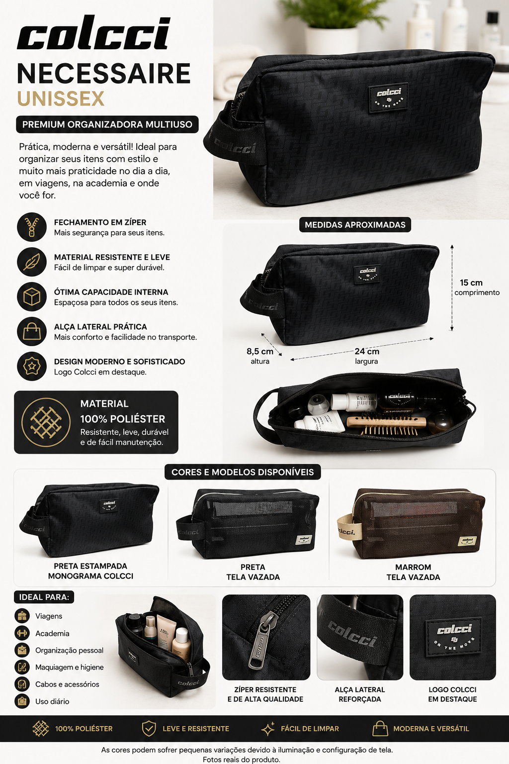 Necessaire Colcci Unissex Premium Organizadora Multiuso