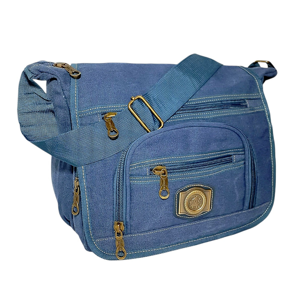 Bolsa Transversal Lona Premium com Múltiplos Compartimentos – Resistente e Espaçosa