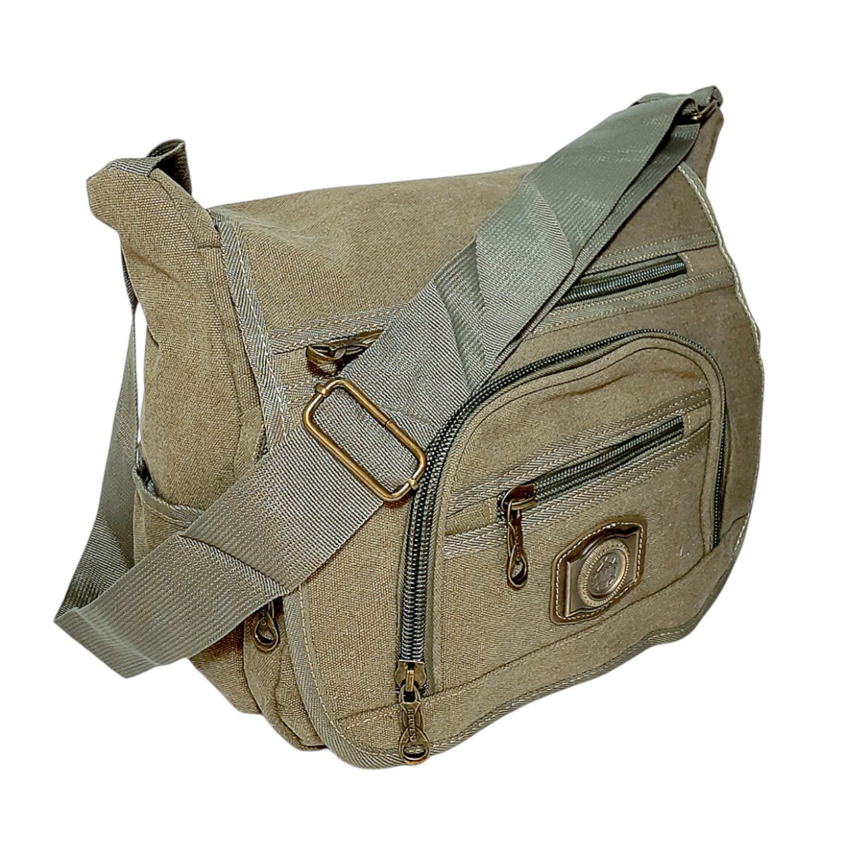 Bolsa Transversal Lona Premium com Múltiplos Compartimentos – Resistente e Espaçosa