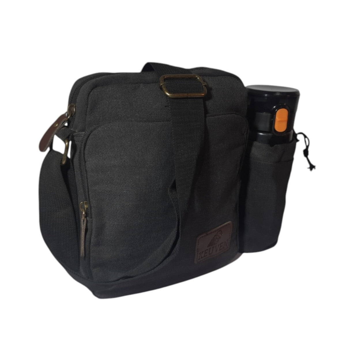 Bolsa Lona Transversal com Porta Garrafa – Resistente