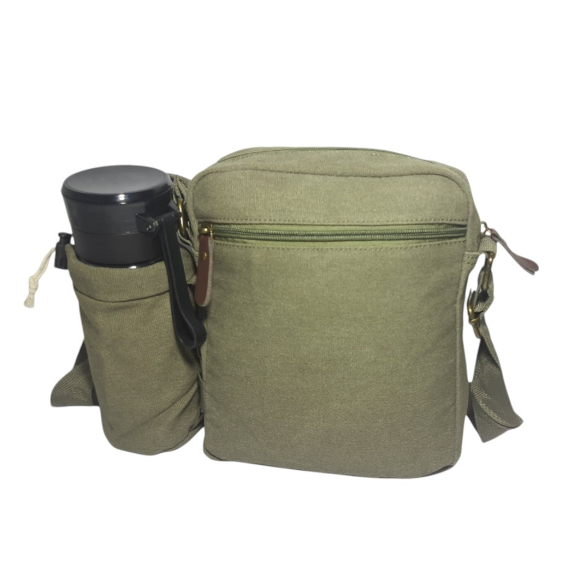 Bolsa Lona Transversal com Porta Garrafa – Resistente