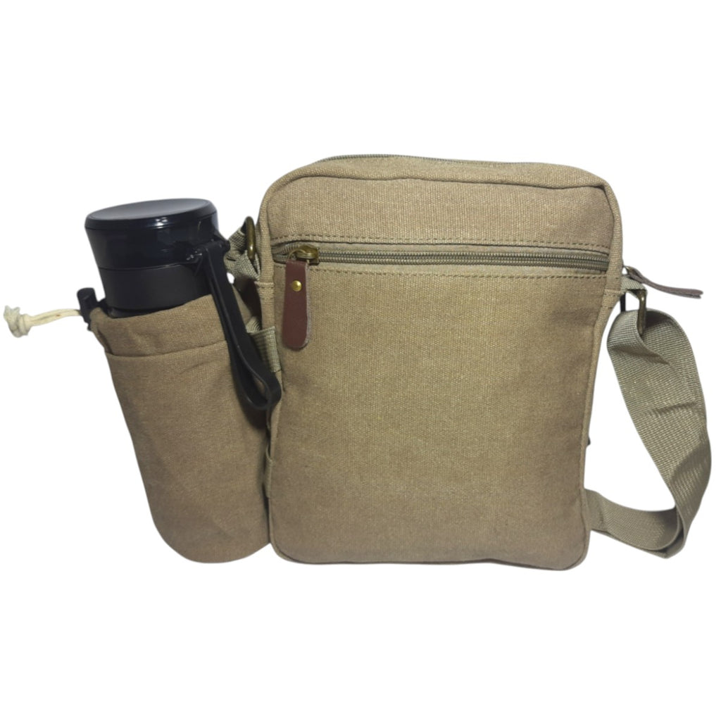 Bolsa Lona Transversal com Porta Garrafa – Resistente